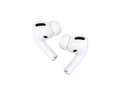 White wireless earbuds on a white background