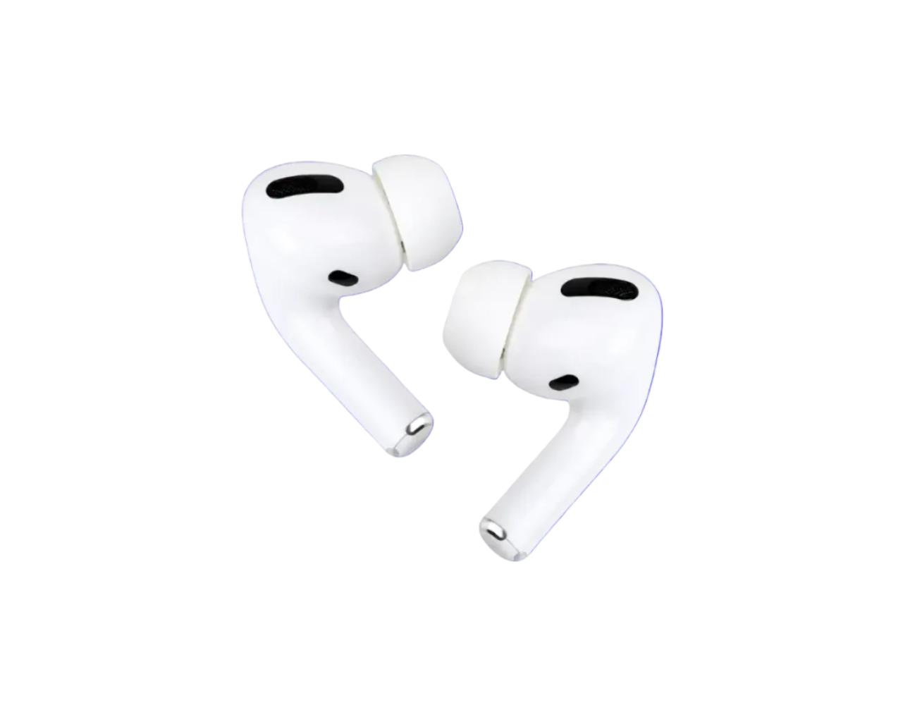 White wireless earbuds on a white background