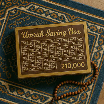 Umrah Saving Box |Lockable Wooden Design